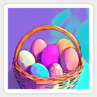 Easter Eggs Digital Portrait (MD23ETR018b) Sticker